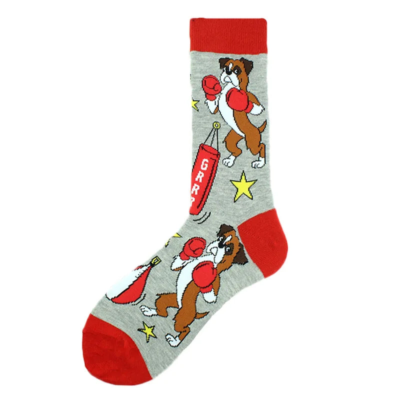 Fröhliche, lustige Unisex-Socken – Medizinische Zähne und Schafmuster, Hip-Hop-Skateboard-Stil