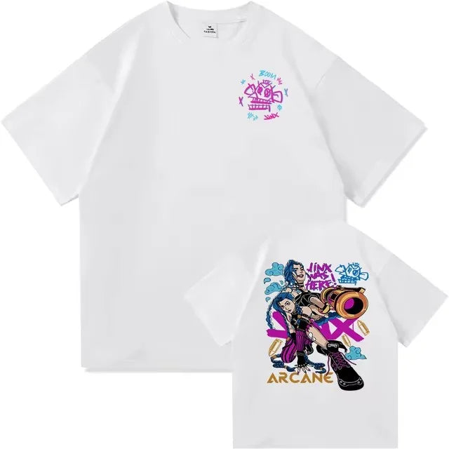 Jinx Arcane Monkey T-Shirt – Women’s Anime Cosplay Grunge Aesthetic Tee