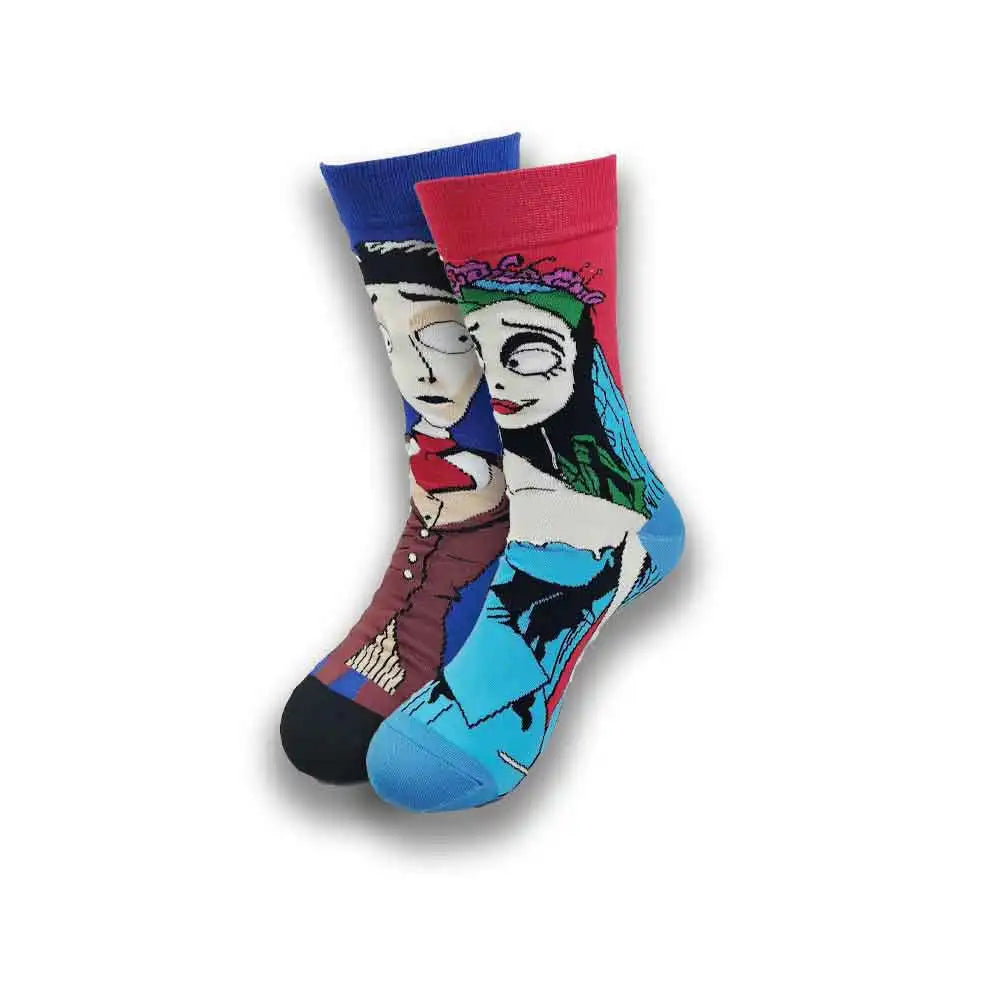 Neue lustige Cartoon-Anime-Socken – 200-Nadel-Baumwolle, atmungsaktiver Hip-Hop-Stil für Männer und Frauen
