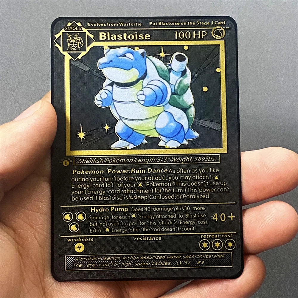 Pokemon Metall Karten Englisch Anime Pikachu Charizard Vmax GX V Buchstaben Spiel Sammlung Karte Kind