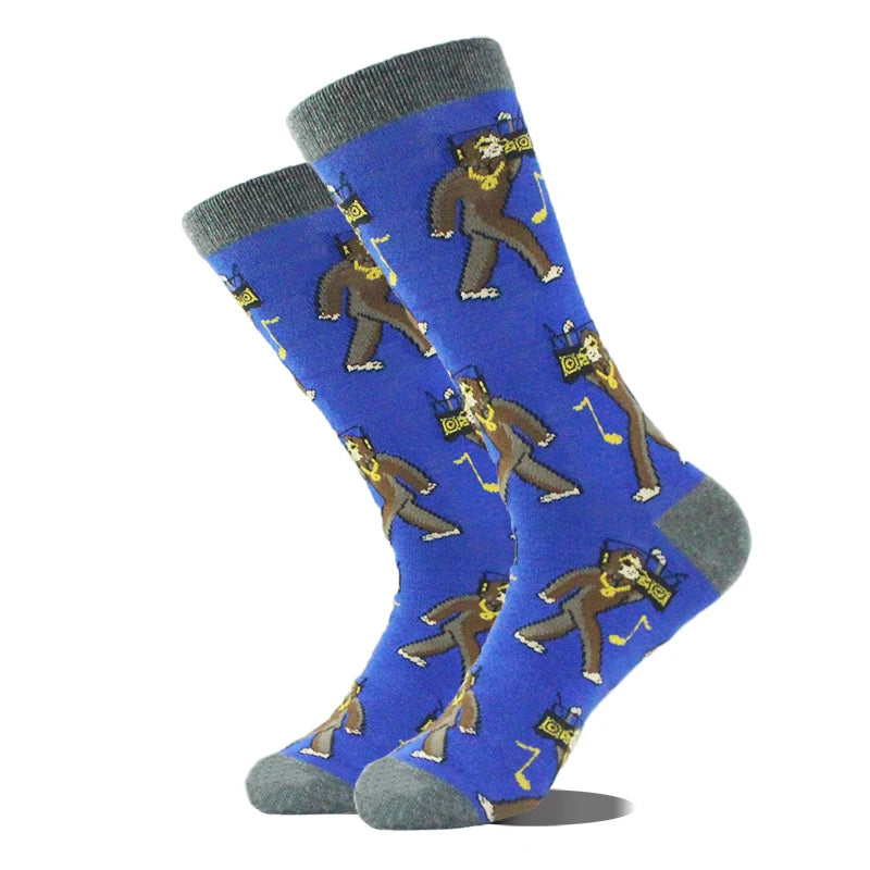 Chaussettes pour hommes Dinosaure Astronaute Planète Crew Harajuku