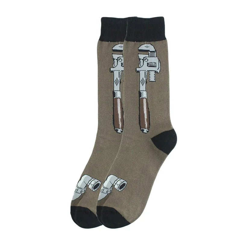 Stylische Baumwollsocken farbige Rollschuhsocken Haifischgeometrie