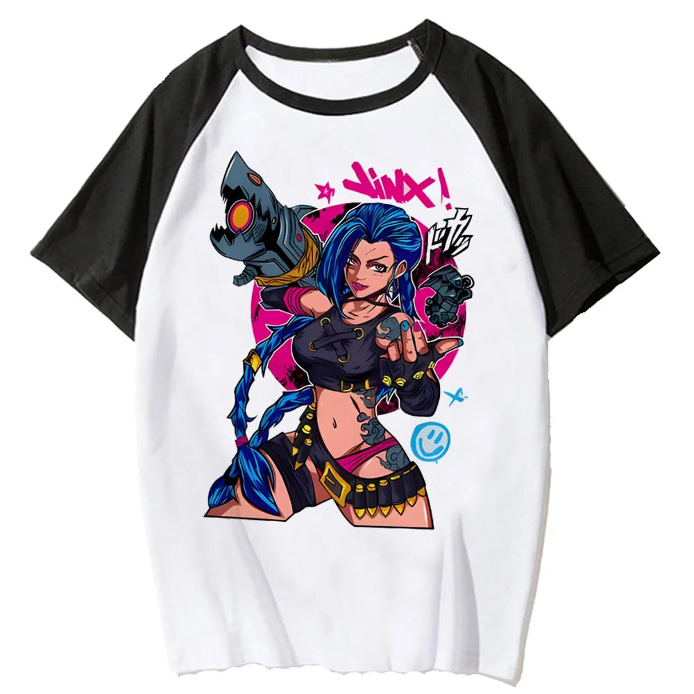 T-shirt animé Jinx Harajuku
