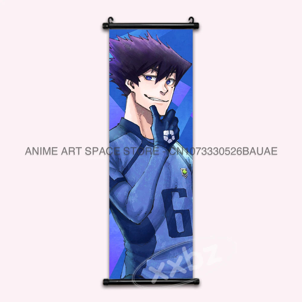 Blue Lock Hanging Painting Anime Poster Wall Art Canvas Scroll Home Decor