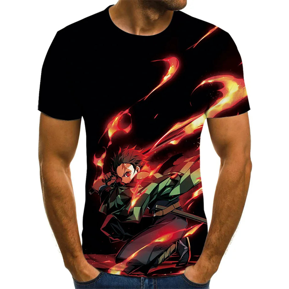Demon Slayer 3D Print T-Shirt – Unisex Summer Fashion Casual Harajuku Streetwear