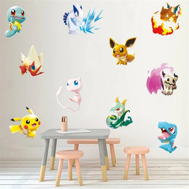 Cartoon Pikachu 3D Wandaufkleber für Kinder Wanddekoration