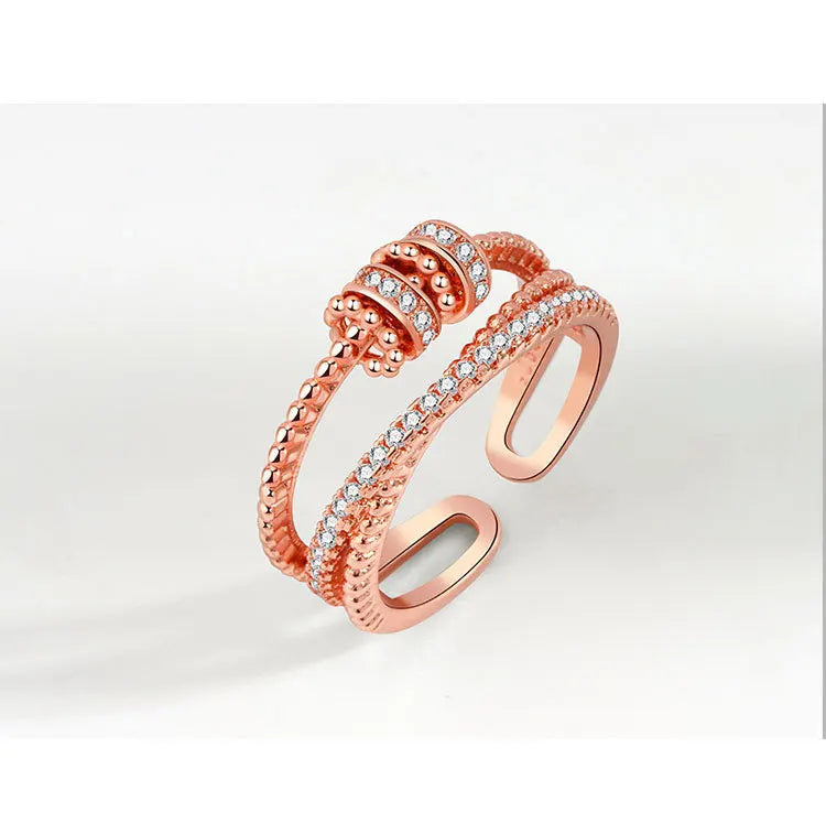 SMJEL Anti-Stress-Angst-Fidget-Spinner-Ring – verstellbarer rotierender Schmuck für Frauen | Entspannung und stilvolle Geschenke