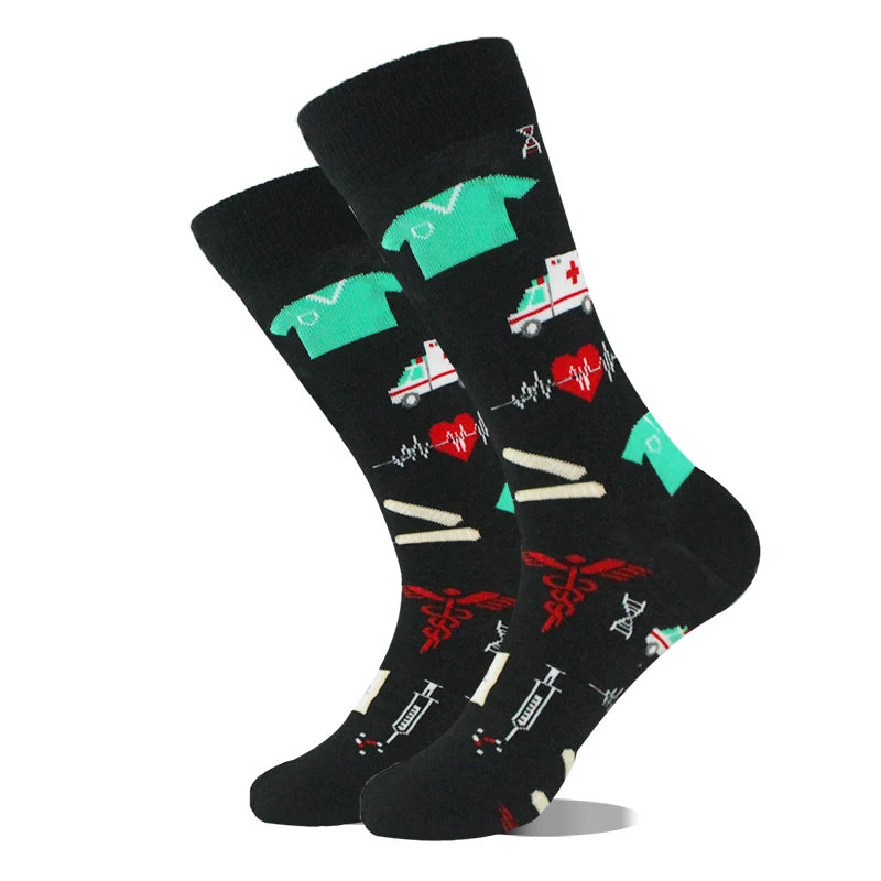 Design Ente Lustige Socken Männer Glücklich Musik Bier Zahn Panda Pinguin