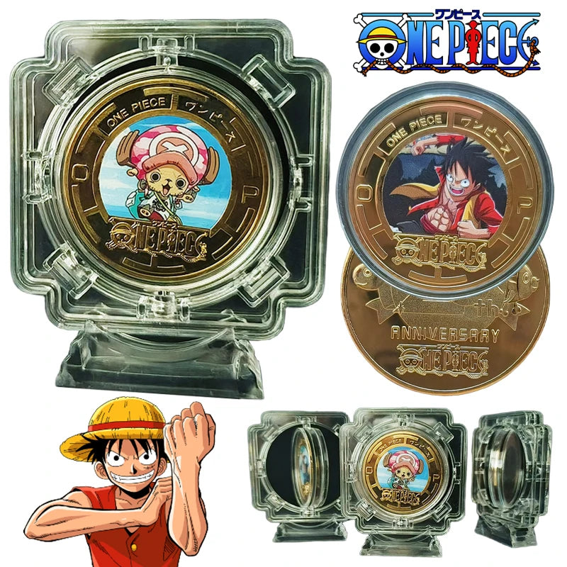 Anime One Piece Luffy Collectible Coins Commemorative Coins Cartoon Chopper Gold Toy