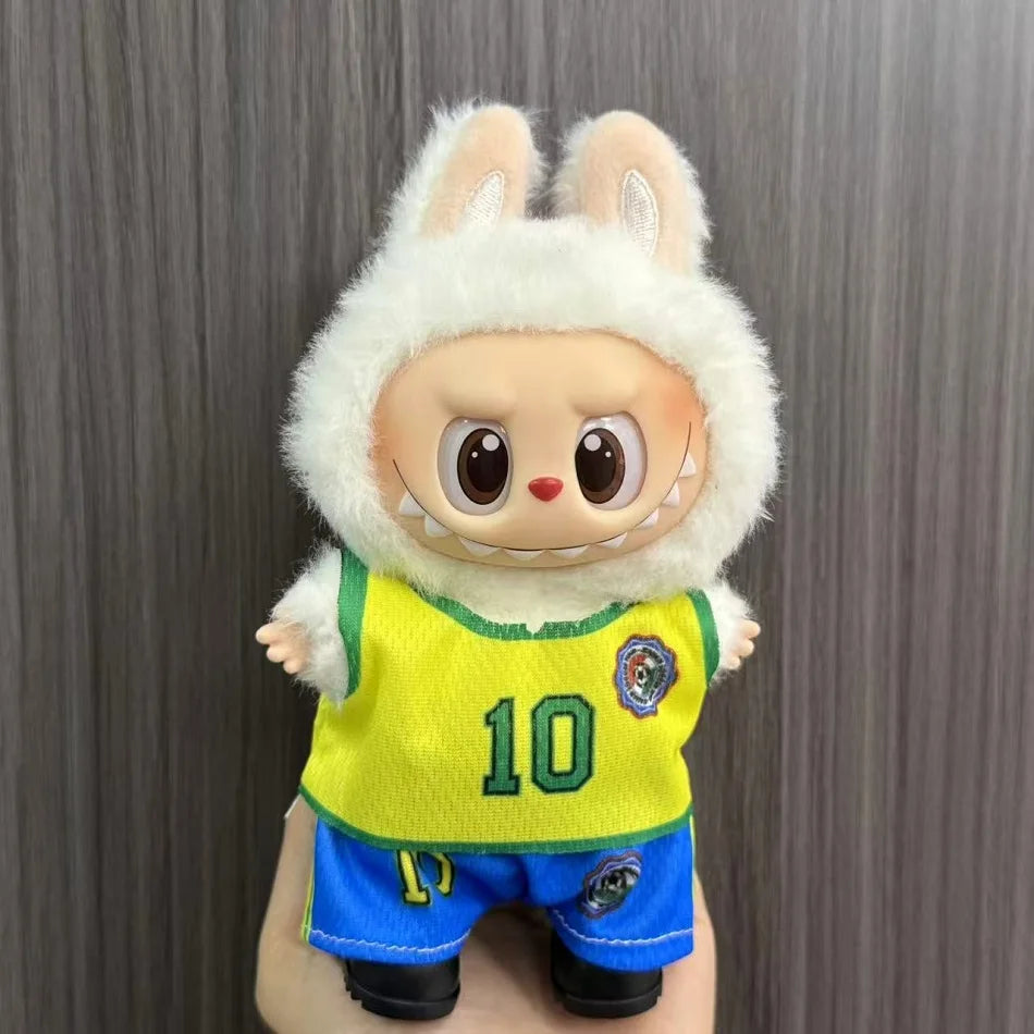 Anime Labubu Puppe Kleidung Fußball Basketball Trikots Labubu Idol V1 V2 Puppen Kleidung Zubehör 15/17 cm Plüsch Puppe Universal