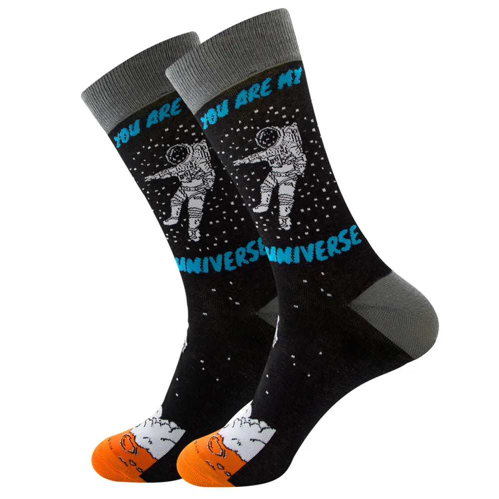 Neuartige Cartoon-Socke aus gekämmter Baumwolle, lustige Crew-Hip-Hop-Socken, dicke lange Socken