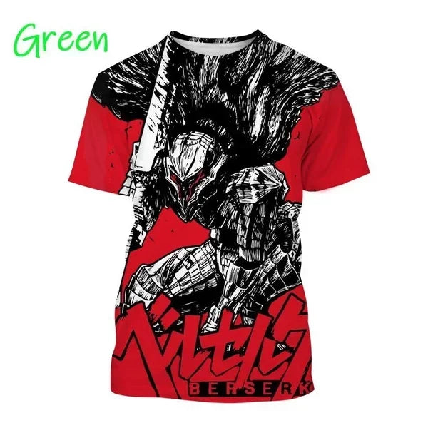 Anime Berserker T-Shirt 3D Printed Street Style Casual Men's Tee