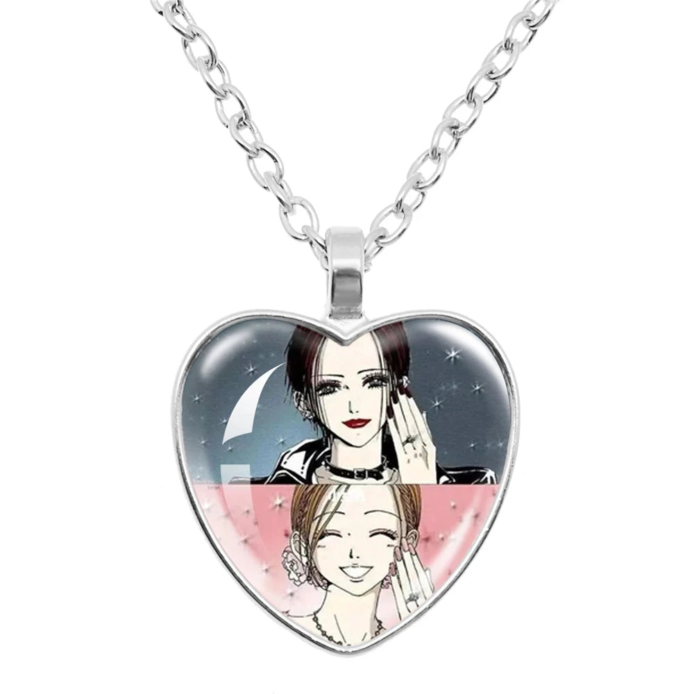 Halskette mit Glasherz von NANA Osaki, japanischer Anime – Modeschmuck und Taschenanhänger, Geschenk für Fans