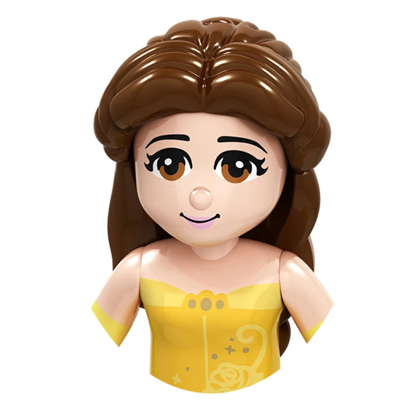 Modèles de mini briques de princesse animée – Belles figurines de filles et blocs de construction sur le thème de la neige pour enfants