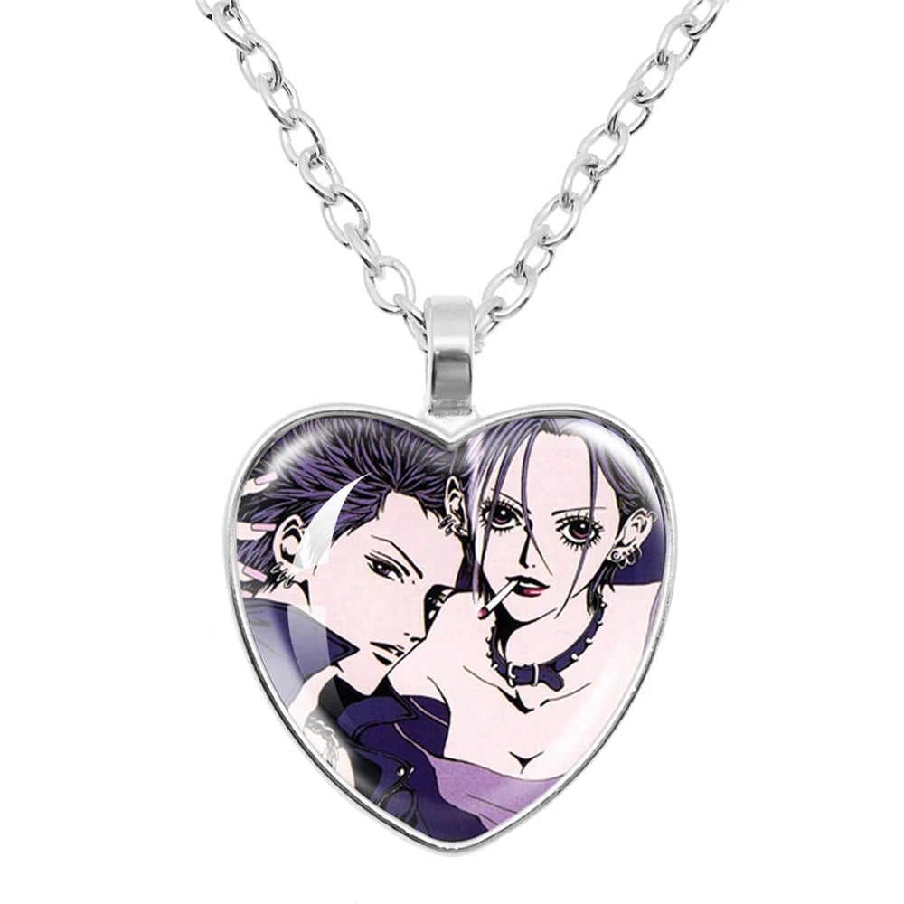 Halskette mit Glasherz von NANA Osaki, japanischer Anime – Modeschmuck und Taschenanhänger, Geschenk für Fans