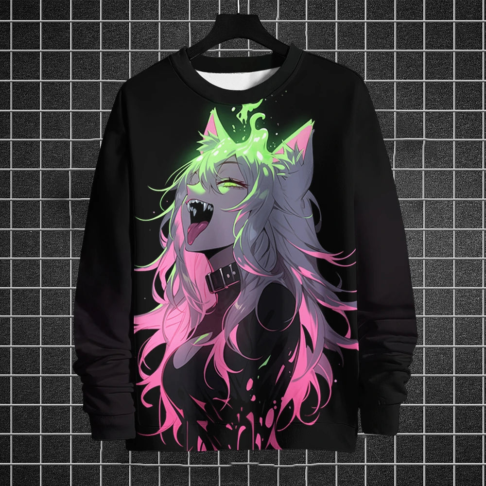 Anime 3D Printed T-Shirt – Men’s Long Sleeve O-Neck Pullover Sportwear