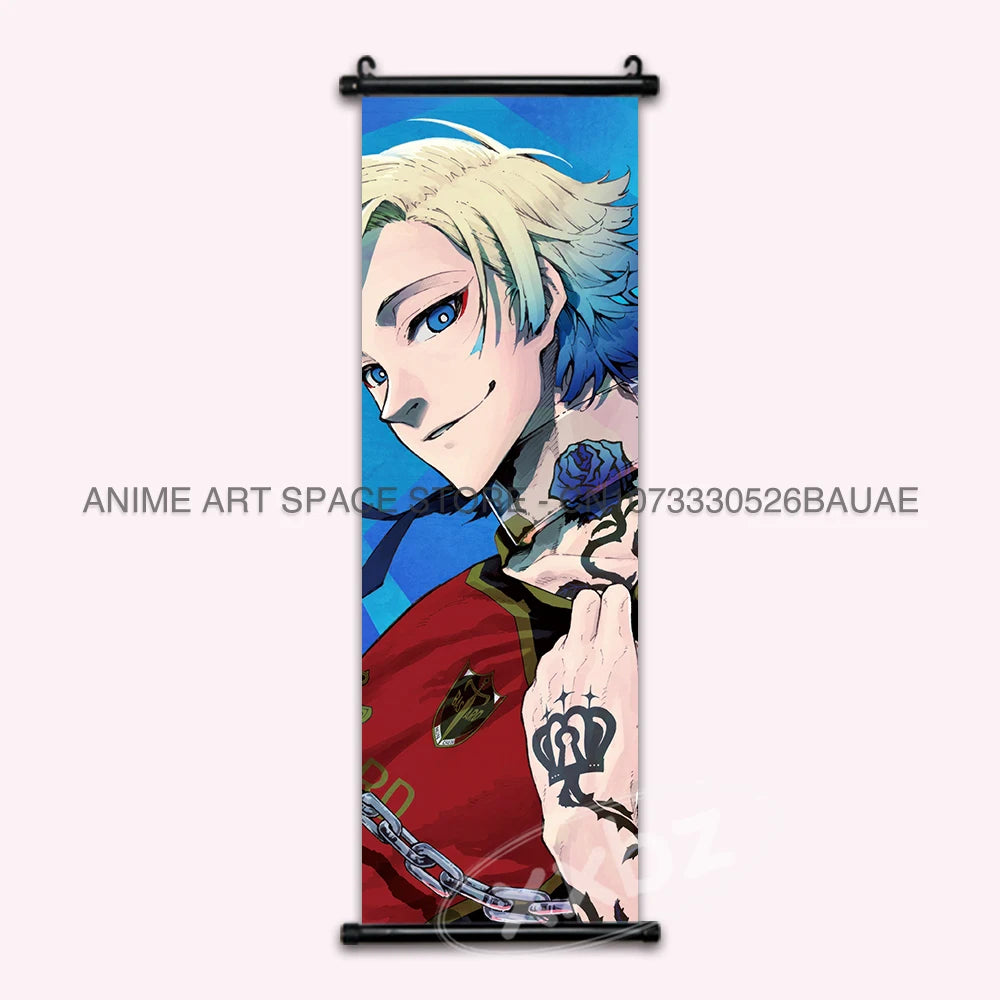 Blue Lock Hanging Painting Anime Poster Wall Art Canvas Scroll Home Decor