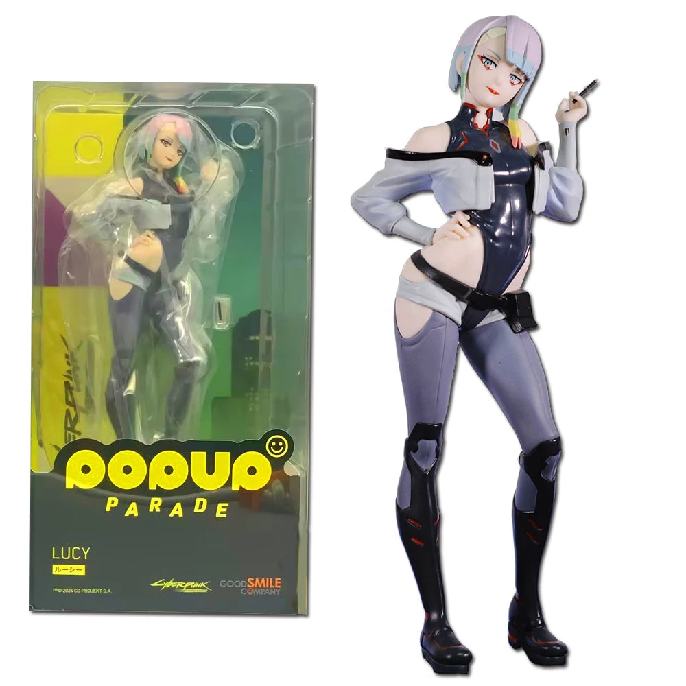 22 cm große Pop-Up-Parade Cyberpunk Edgerunners Rebecca, David und Lucy Actionfiguren – Sammler-Anime-Statue, Modell, Geschenk