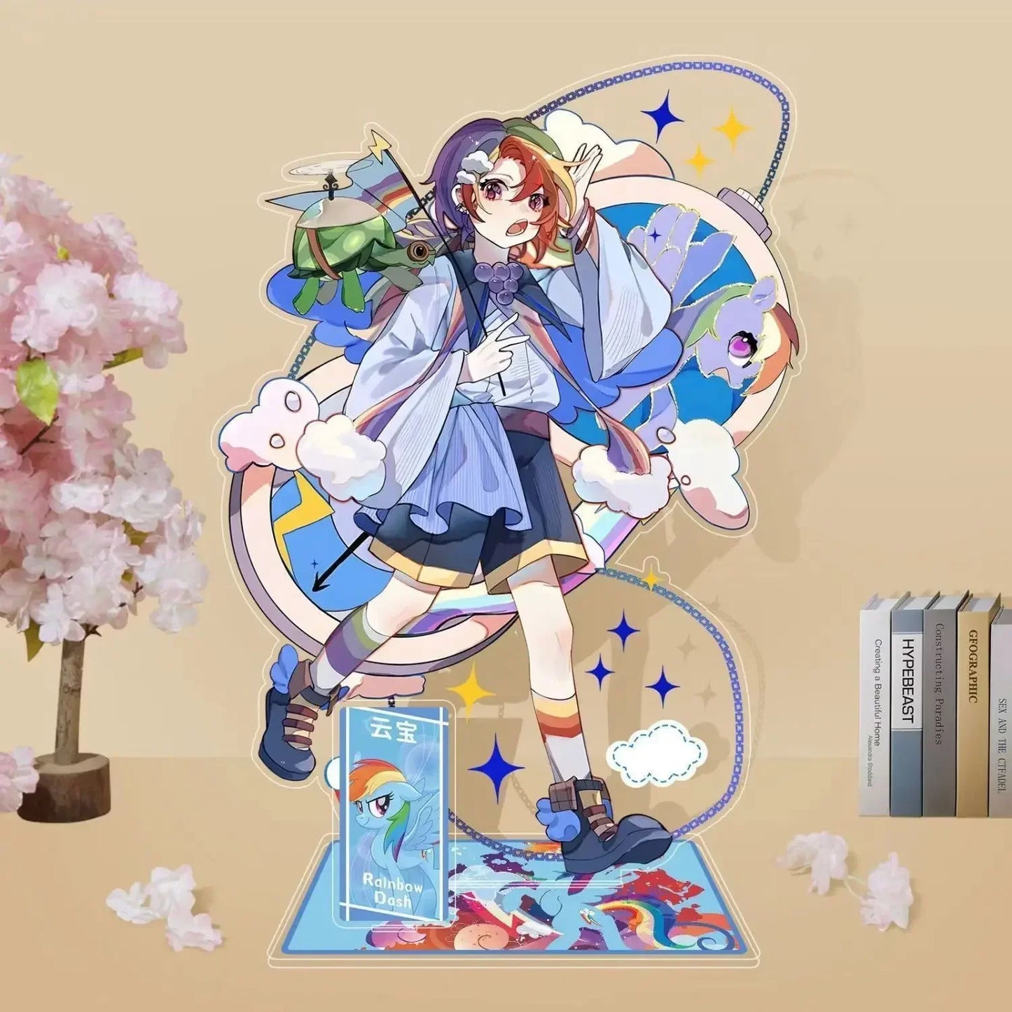 Support en acrylique Kawaii My Little Pony – Rainbow Dash, Twilight Sparkle et Rarity Décoration de bureau et cadeau de collection