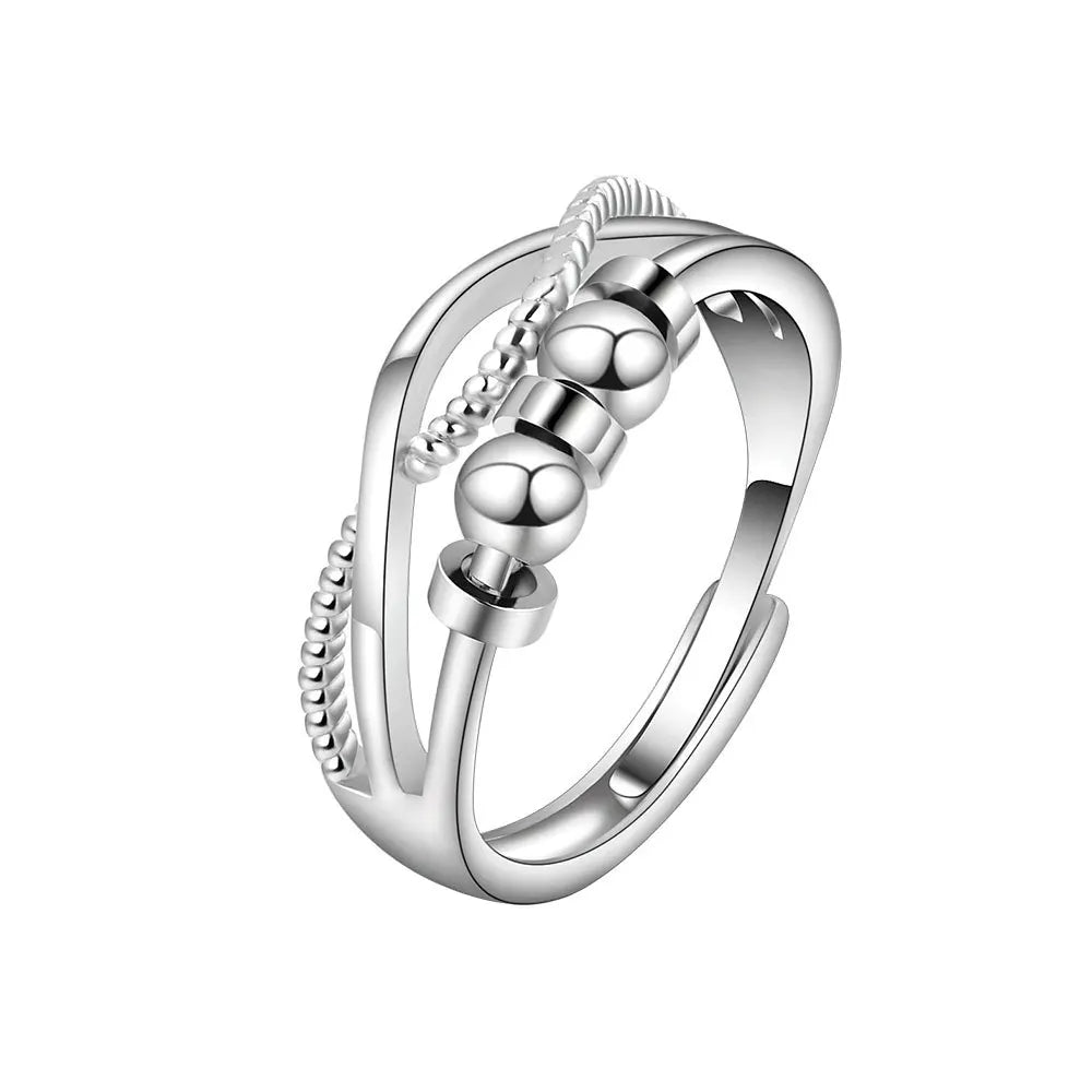 SMJEL Anti-Stress-Angst-Fidget-Spinner-Ring – verstellbarer rotierender Schmuck für Frauen | Entspannung und stilvolle Geschenke