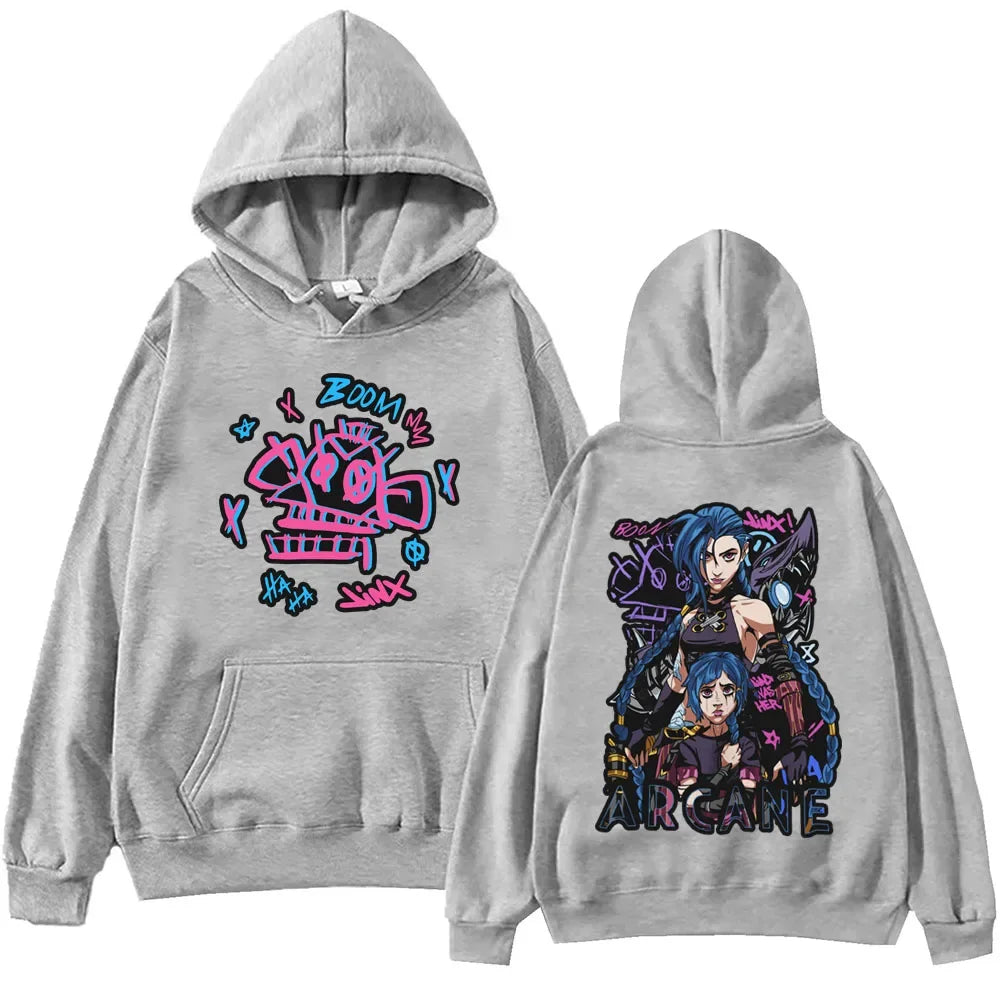 Heißes Spiel Anime Arcane Hoodie – Harajuku Hip Hop Pullover Sweatshirt