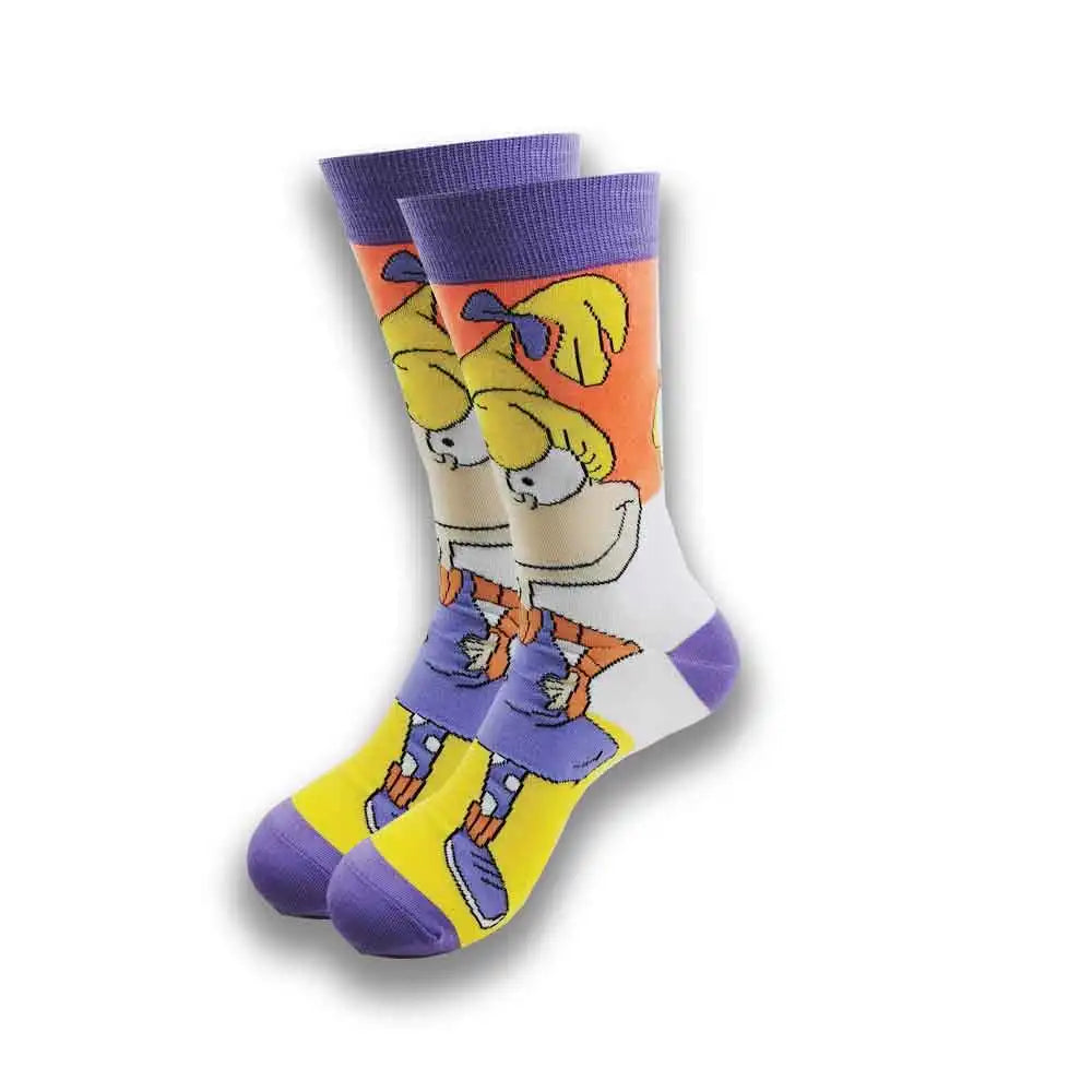 Cartoon-Langsocken – Fröhliche Anime-Crew-Socken mit coolen Street-Fashion-Designs