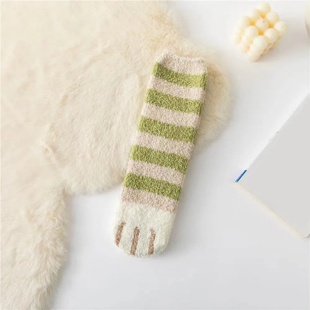 Korallensamt-Katzenkrallensocken – Verdickte Mitte