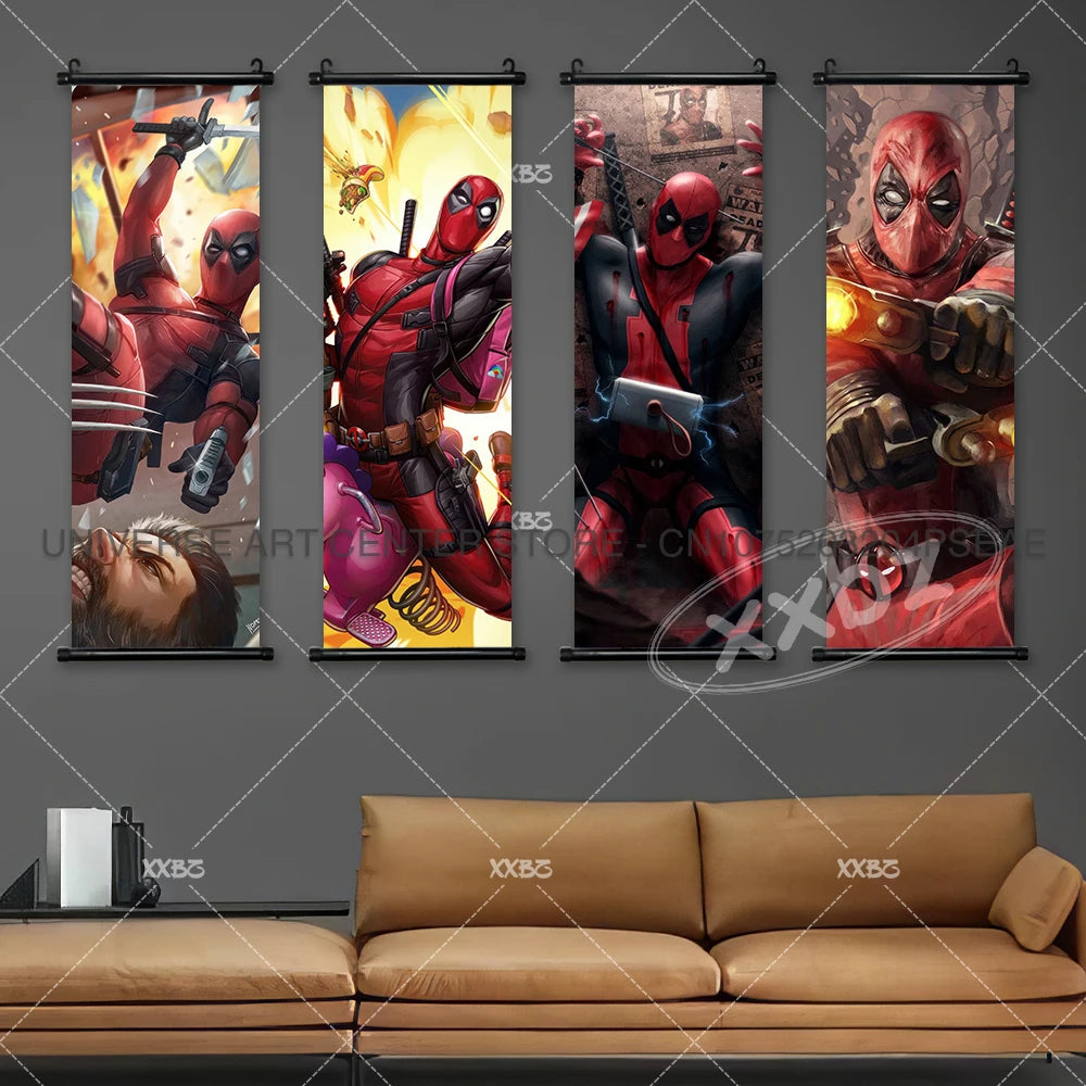 Deadpool Poster Agent X Hanging Painting Merc Canvas Wall Art Marvel