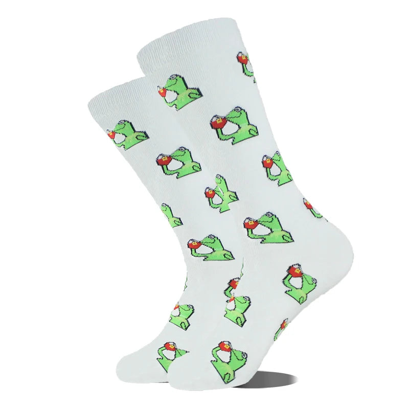 Alien Design Hund Panda Hai Pinguin Frosch Skarpetki Sokken Hip Hop