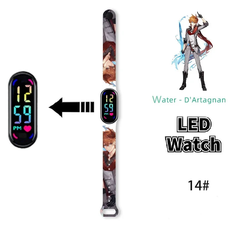 Pokémon & Demon Slayer LED-Uhr – Tanjirou & Nezuko Silikon-Touchscreen, wasserdicht, Sportgeschenk