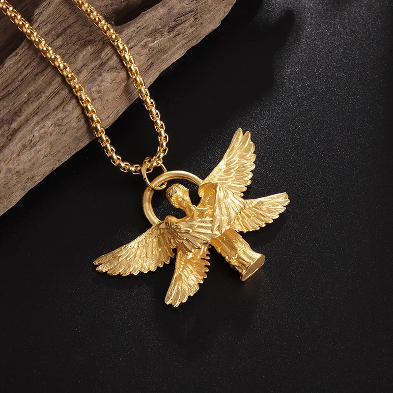 Versilberte Halskette mit Anime-Mecha-Girl-Anhänger – trendiger Hip-Hop-Rock-Punk-Schmuck für Männer und Frauen | Geschenkidee
