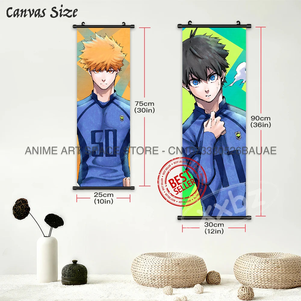 Blue Lock Hanging Painting Anime Poster Wall Art Canvas Scroll Home Decor