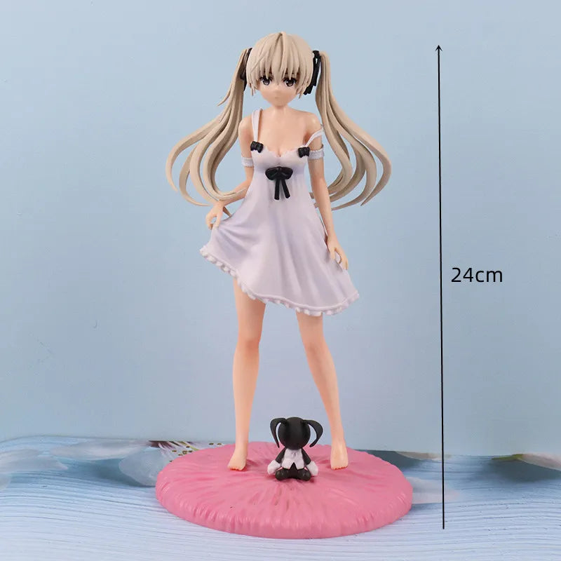"24cm Yosuga no Sora PVC Anime Figure - Cute White Suspender Skirt | Ideal Gift for Girls"