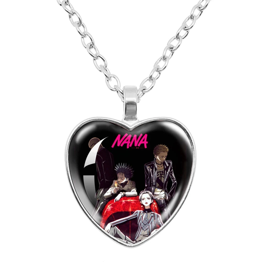Halskette mit Glasherz von NANA Osaki, japanischer Anime – Modeschmuck und Taschenanhänger, Geschenk für Fans