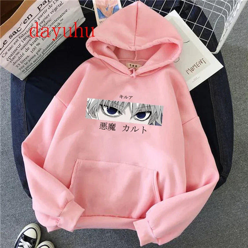 90er Hunter X Hunter Killua Zoldyck Teufelsauge Hoodie – Unisex Streetwear Sweatshirt, Kawaii Hisoka Manga Hoody