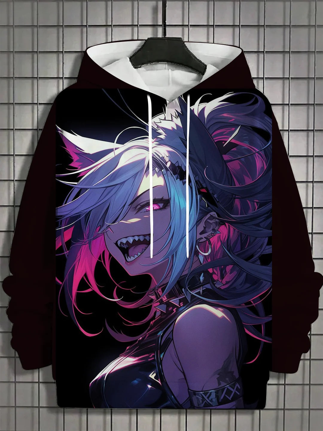 Kapuzenpullover für Herren mit 3D-Druck – Nymphet Cartoon Girl Grafik Übergroßes Streetwear-Sweatshirt
