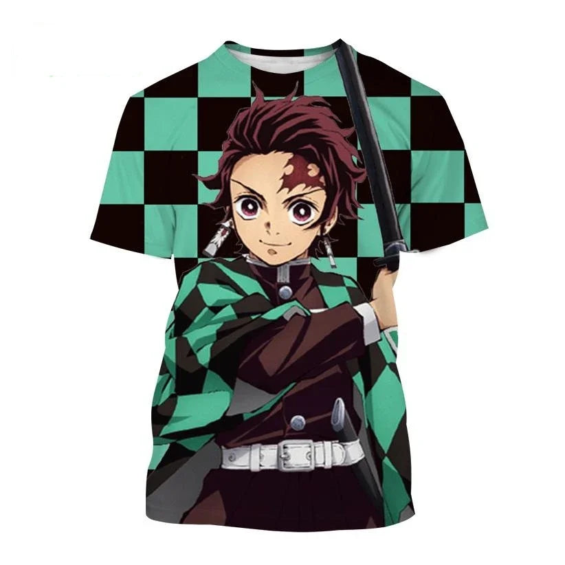 Chemise De Manga Courte Avec Estampado 3D De Anime Demon Slayer, Kimetsu No Yaiba, Kamado, Nezuko, Kochou, Shinobu