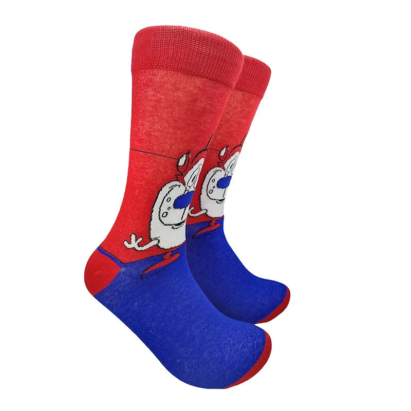 Modische Anime-Socken für Herren – Lustiger Hip-Hop-Stil mit hochwertigen Näh- und Cartoon-Mustern