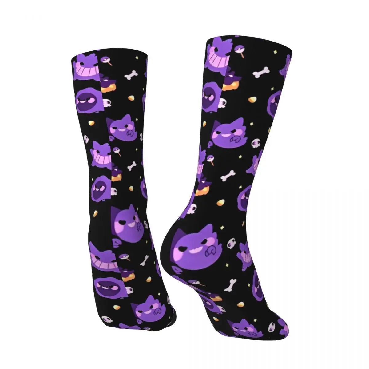 Japanische Anime Pokémon Gengar Socken – trendige, rutschfeste, atmungsaktive Radstrümpfe für Männer und Frauen