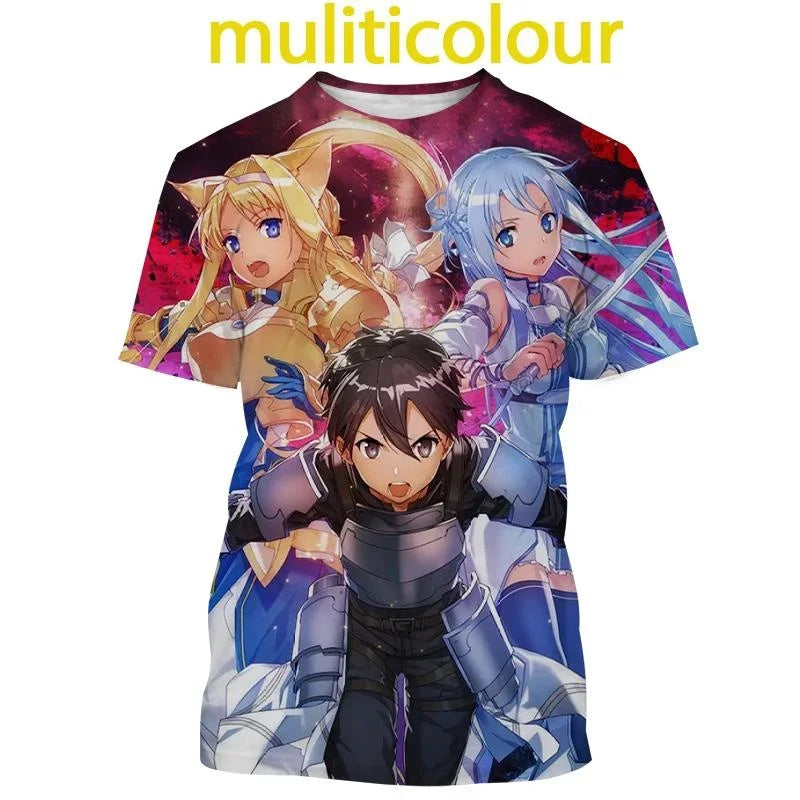T-shirt Kirito & Asuna Sword Art Online Haut décontracté à manches courtes