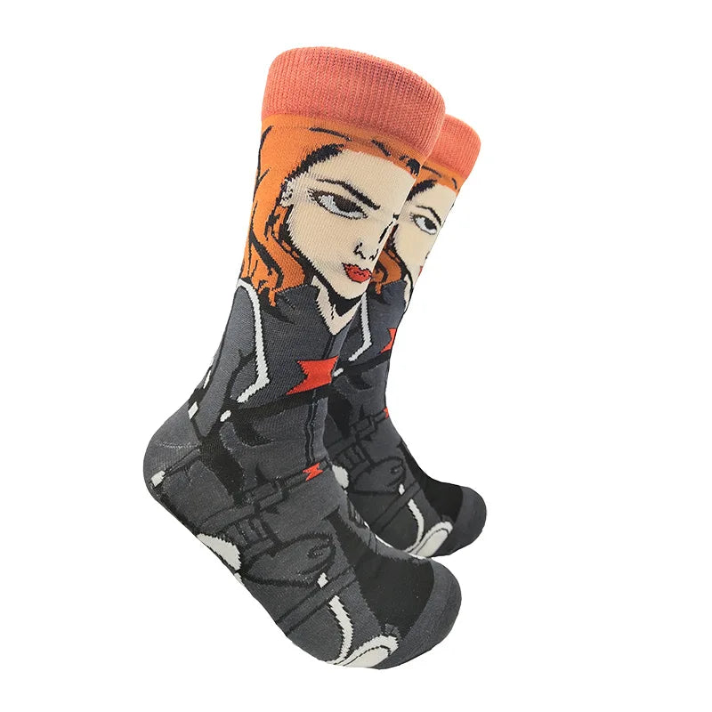 Modische Anime-Socken für Herren – Lustiger Hip-Hop-Stil mit hochwertigen Näh- und Cartoon-Mustern
