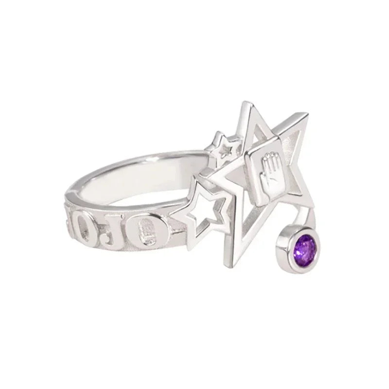 JoJo's Bizarre Adventure Kujo Jotaro Ring - Verstellbarer Cosplay-Schmuck für Unisex-Geschenke