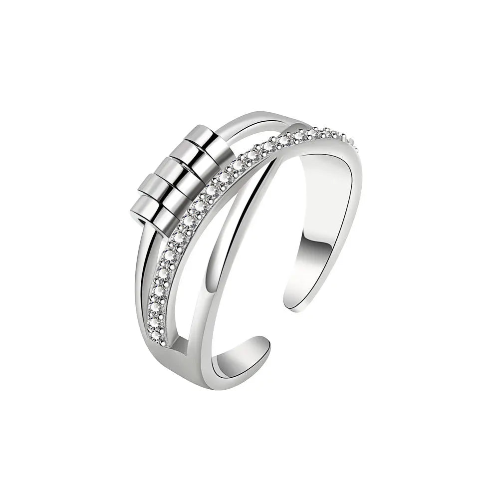 SMJEL Anti-Stress-Angst-Fidget-Spinner-Ring – verstellbarer rotierender Schmuck für Frauen | Entspannung und stilvolle Geschenke