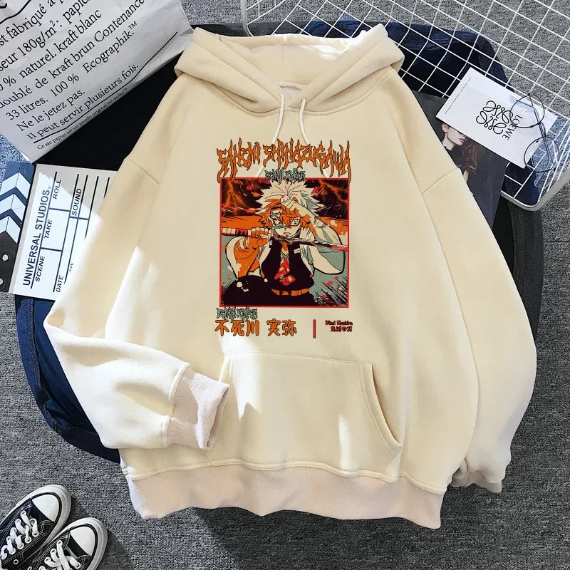 Kimetsu No Yaiba Sweatshirt – Anime Demon Slayer Hoodie mit Tanjiro & Nezuko, Harajuku Kawaii Style