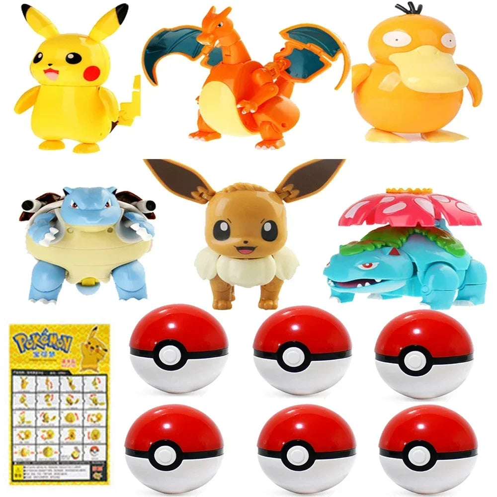 Pokemon Ball Variante Spielzeug Modell Pikachu Jenny Schildkröte Tasche Monster Action Figur Spielzeug
