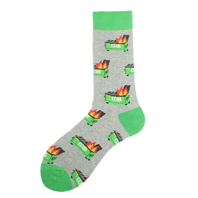 Fröhliche, lustige Unisex-Socken – Medizinische Zähne und Schafmuster, Hip-Hop-Skateboard-Stil