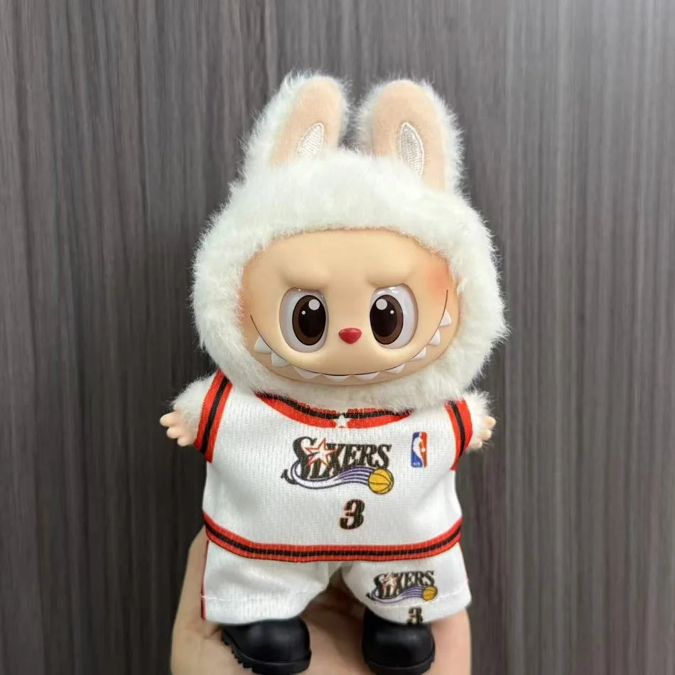 Anime Labubu Puppe Kleidung Fußball Basketball Trikots Labubu Idol V1 V2 Puppen Kleidung Zubehör 15/17 cm Plüsch Puppe Universal