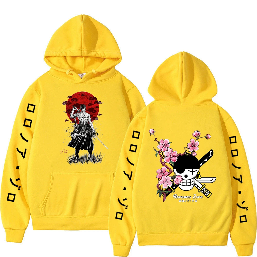 Unisex Japanischer Anime One Piece Hoodie Sweatshirt Lässige Mode Luffy Roronoa Zoro Sanji Harajuku Hoodies für Männer und Frauen