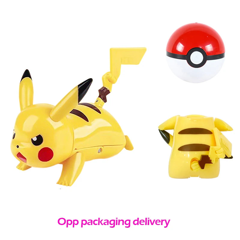 Verwandelnde Pokémon-Pokéball-Figuren – Pikachu, Glurak, Venusaurier, Blastoise, Mewtu, Gyarados, Solgaleo, Lunala und Evoli als Spielzeug