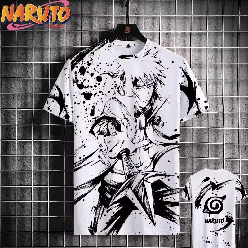 MINISO Naruto T-Shirt – Men’s 3D Print Japanese Anime Casual Oversized Streetwear Tee